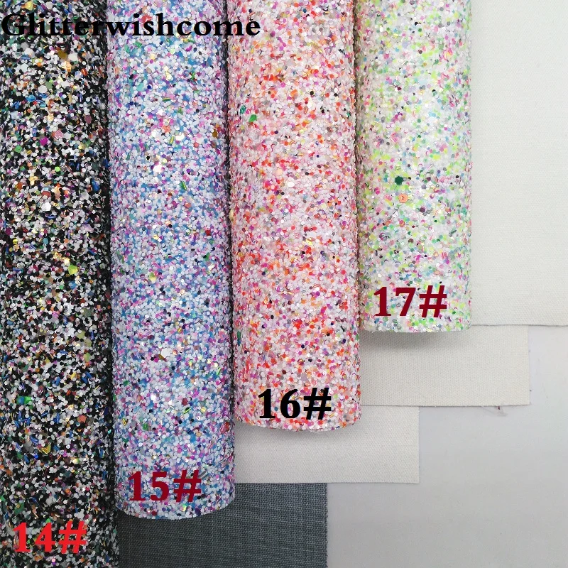 Glitterwishcome 21X29 см A4 размер винил для бантов массивный блеск кожа Fabirc искусственная кожа листы для бантов, GM181A