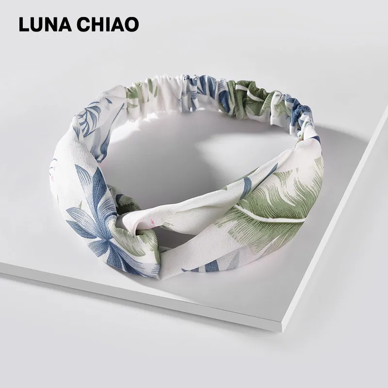 LUNA CHIAO, модные женские аксессуары для волос, дикие цветы, печатная ткань в цветочек, повязки на голову, богемный стиль, мягкие повязки на голову - Цвет: Picture Color