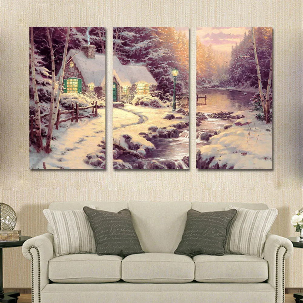 Зимний абстрактный пейзаж живопись картина маслом без рамки украшение для дома