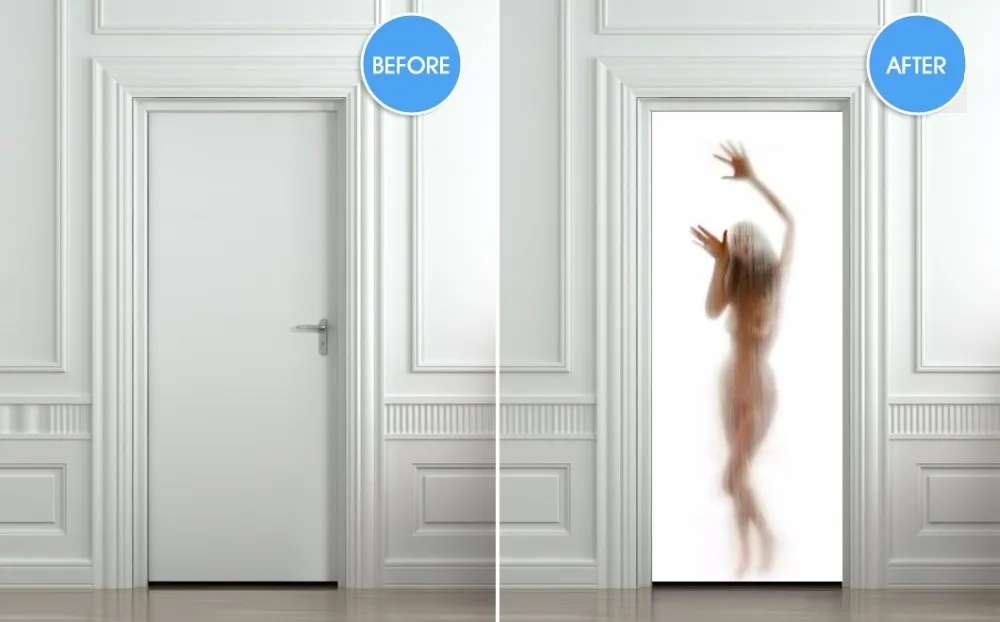 3d наклейка на дверь сделай сам для привлекательной леди настенная домашний декор