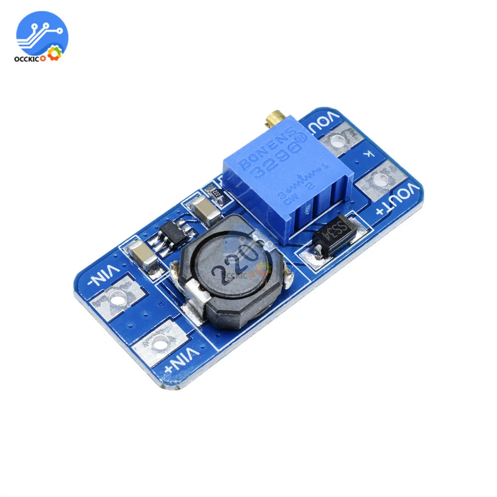 MT3608 DC-DC Step Up усилитель конвертера зарядный Модуль 2-24V до 28V 2A Регулируемый Мощность заряд питания для Arduino