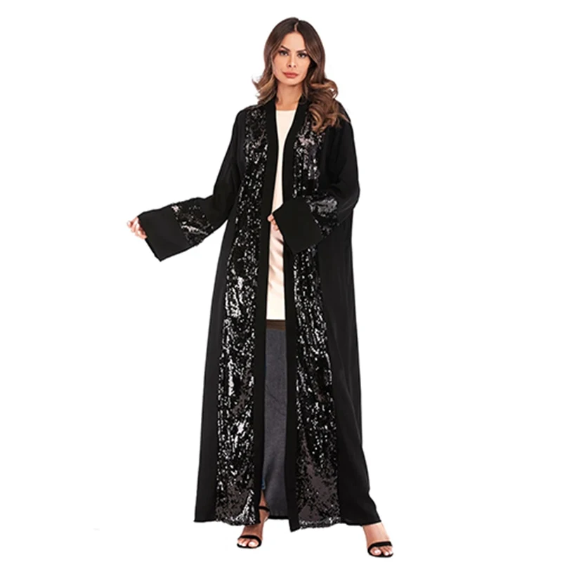 Nida abaya Дубай платье мусульманское женское с принтом Длинное Макси абайя открытая передняя Красивая Рамадан коктейль исламский Турция