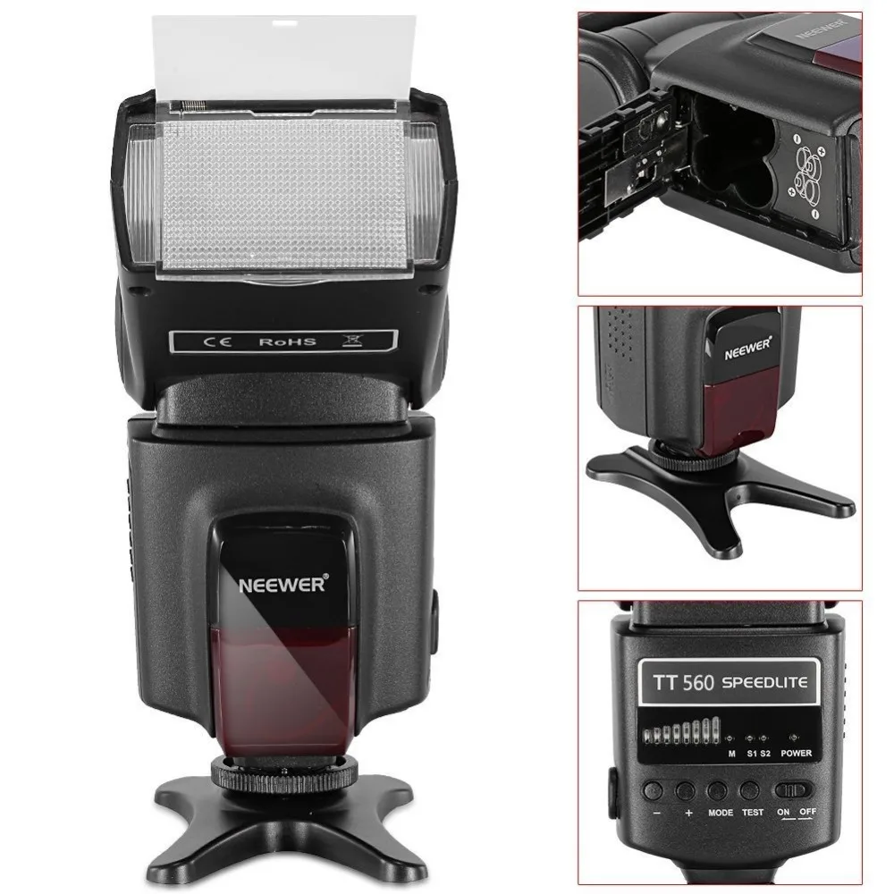 Комплект вспышки Neewer TT560 Speedlite для Canon Nikon Olympus Fujifilm и любой цифровой камеры со