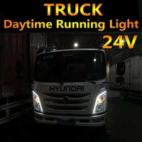 24v waterproof flexible universal truck led drl daytime running light with flows turn signal lights for truck car lights 2pcs