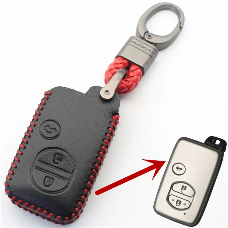 Брелок FLYBETTER из натуральной кожи чехол для смарт ключей с 3 кнопками Toyota