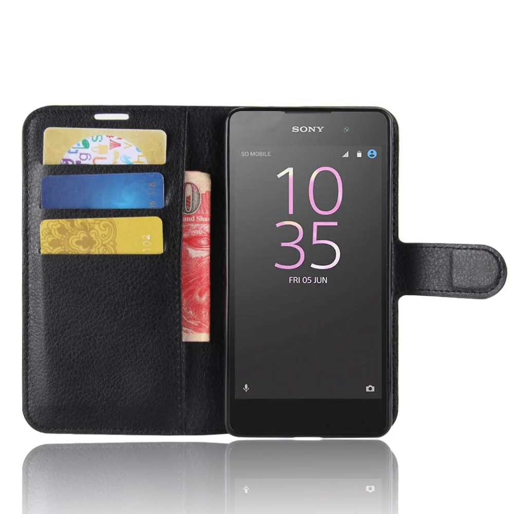 Чехол книжка из искусственной кожи для Sony Xperia E5 откидной бумажник чехлы