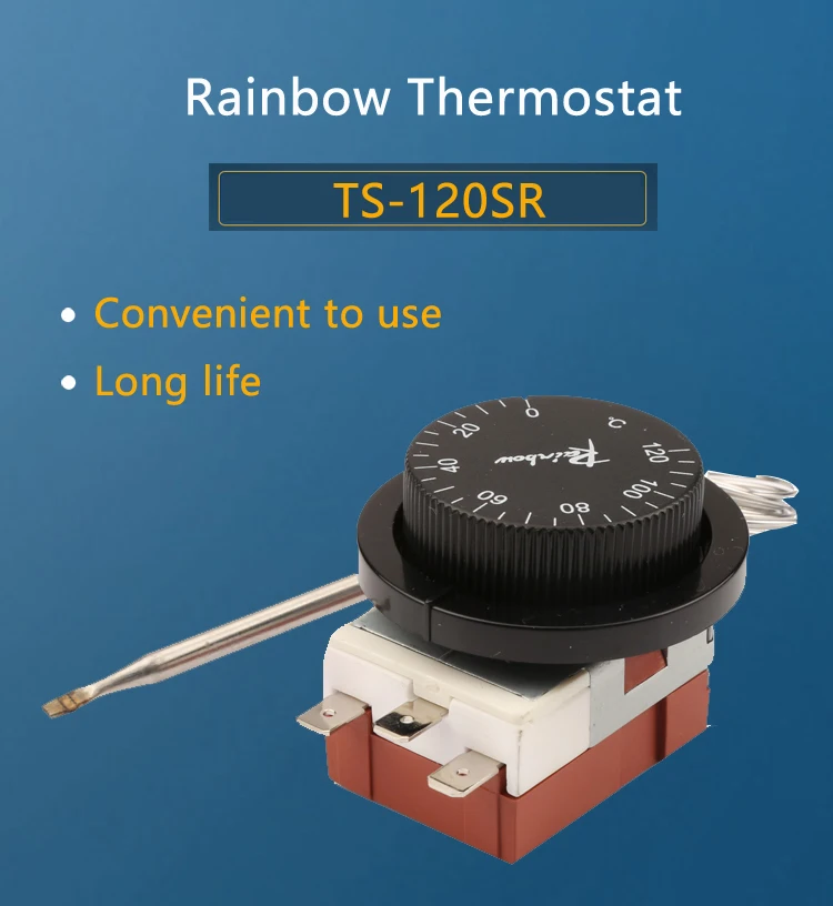 0-120 C Корея Радуга TS-120SR капиллярный термостат 3 pin отпускной Переключатель Регулируемая Температура 3-средства ухода за кожей стоп Температура контроллер