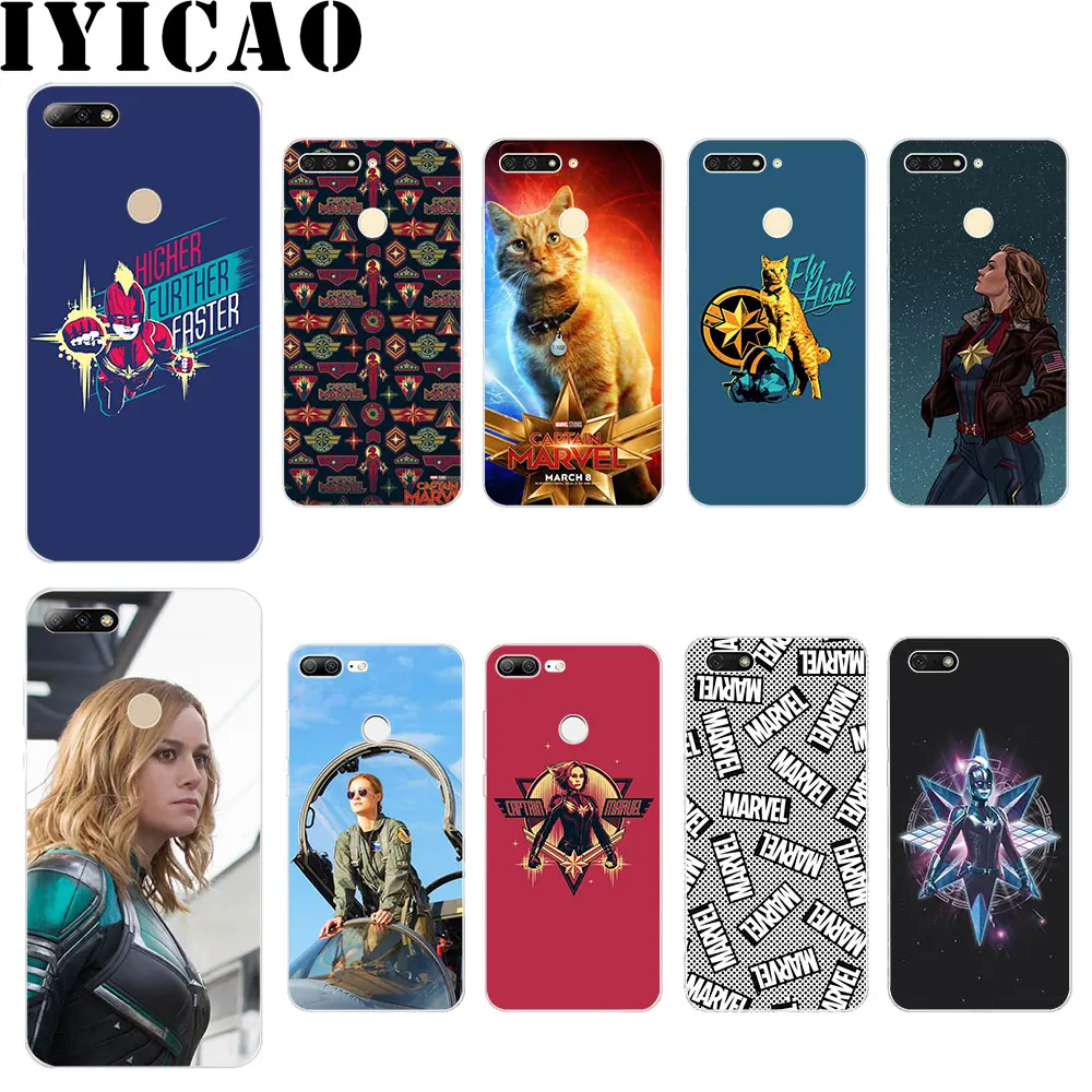 IYICAO Марвел Капитан футляр для huawei Y5 Y6 Y7 2017 Prime 2018 Y9 2019 крышка|Чехлы-накладки| |