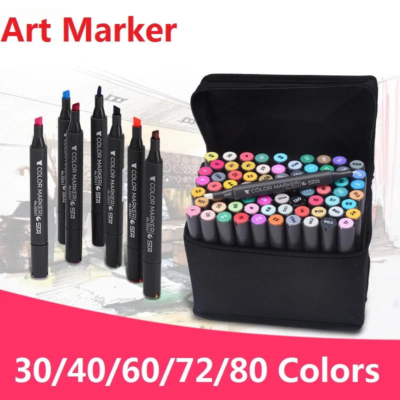 

Alcohol Marker Pen solventborne double slider mark pen Set No.3203
