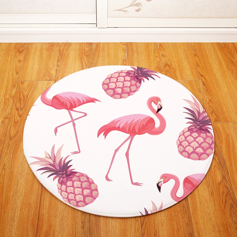 Высококачественные ковры с фламинго круглые для гостиной коврик двери