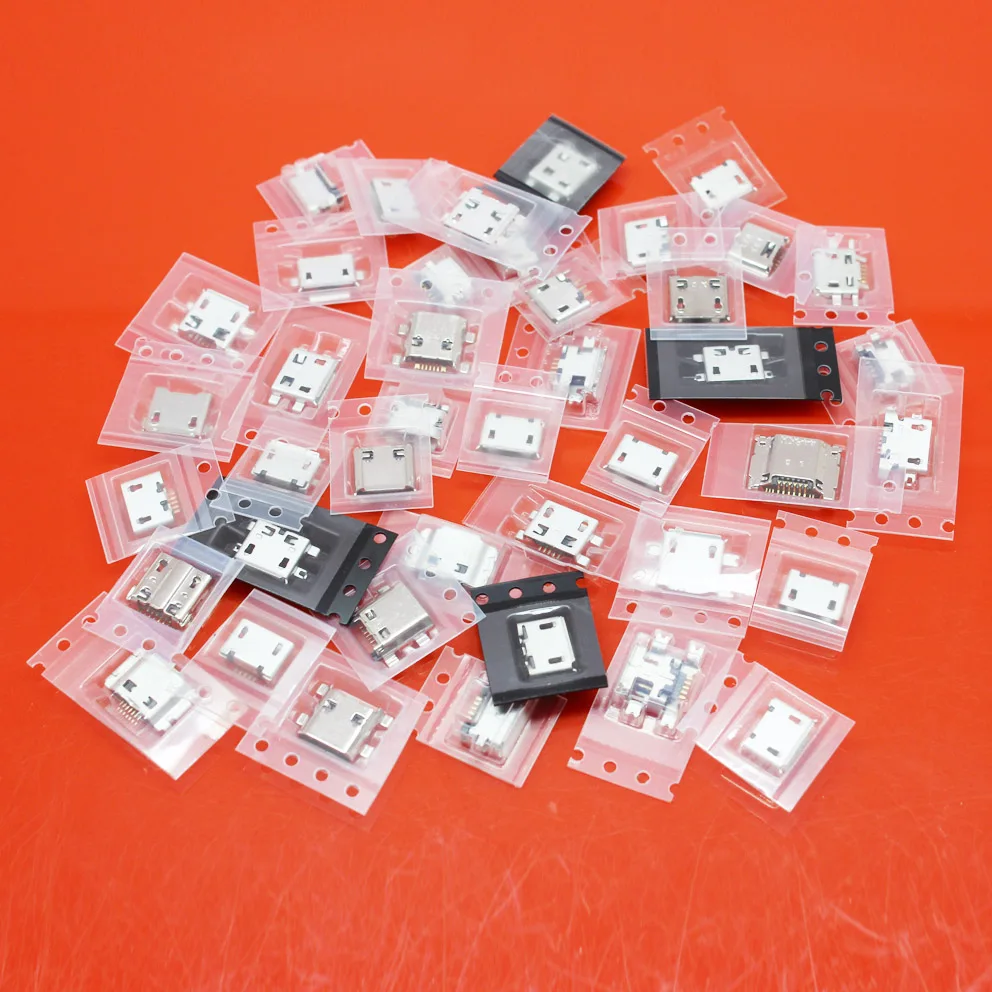 

ChengHaoRan Commonest 25models 25 50 75pcs Micro USB Jack Connector 5P 5pins 5-pin Mix SMD DIP V8 port charging data plug socket