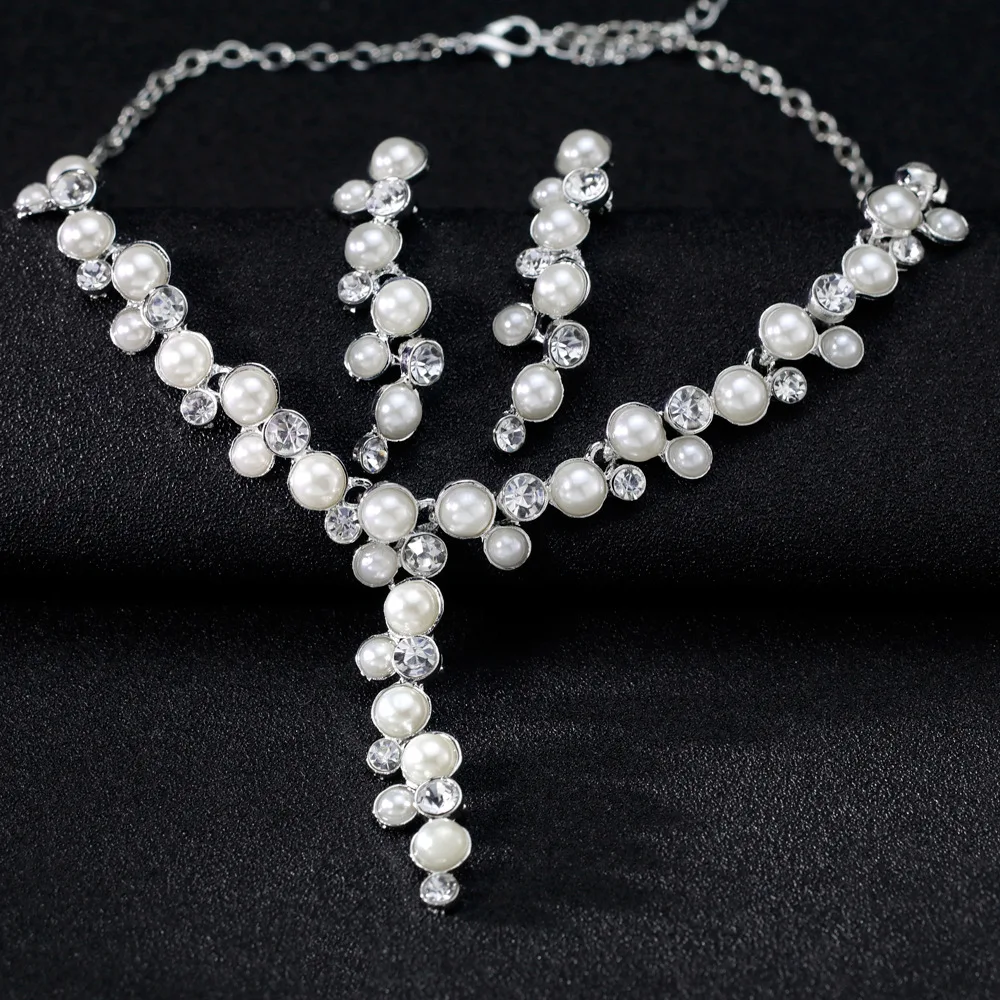 Винтажные Свадебные Длинные серьги с имитацией жемчуга богемное ожерелье набор