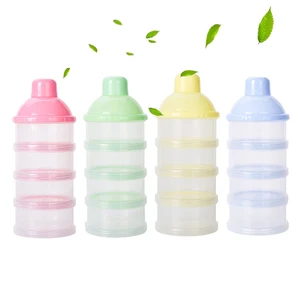 Четырехрешетчатый портативный контейнер для молочного порошка для младенцев, контейнер для мелкпоеда для новорожденных, бутылка для пищевой фасоли, коробка для хранения конфет