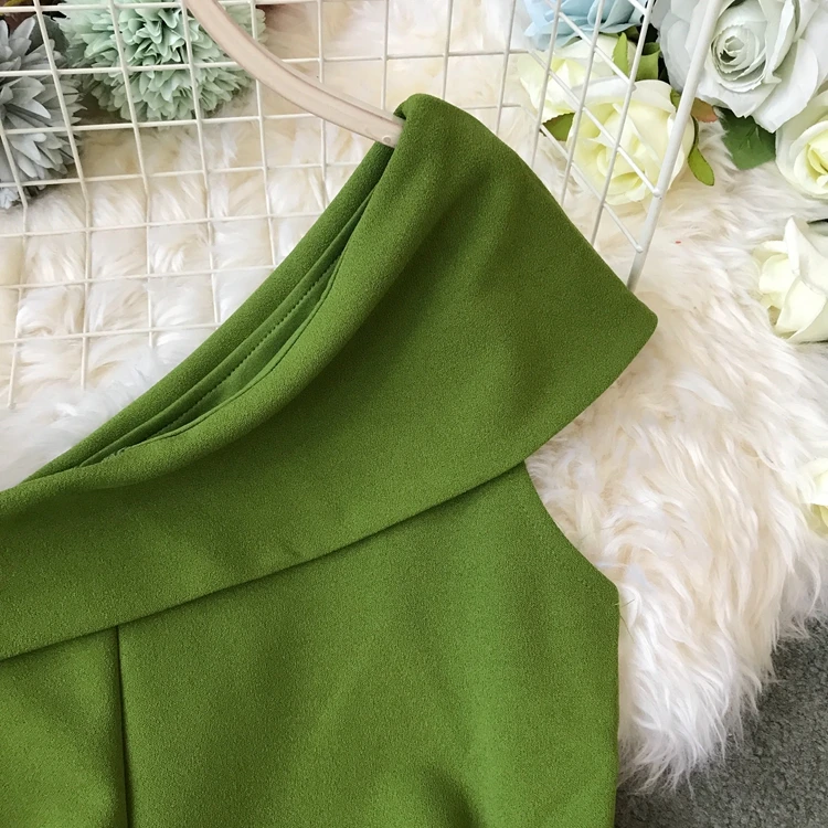 ALPHALMODA Женские однотонные Комбинезоны на одно плечо с высокой талией и поясом, женские летние модные повседневные Комбинезоны ярких цветов без рукавов