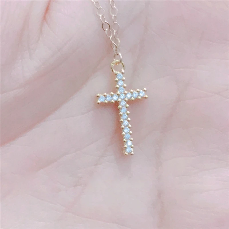 

Cross Necklace Gold Filled Chocker Handmade Jewelry Vintage Charm Minimalism Party Gift Bijoux Femme Necklace for Women Collier