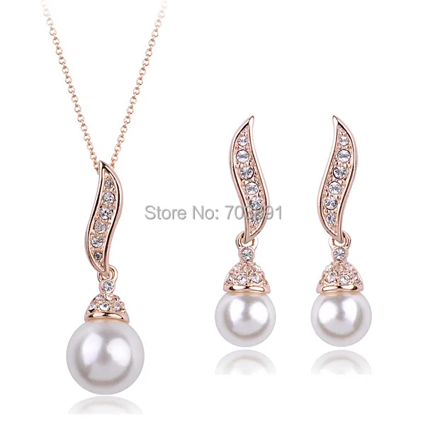 White pearl necklace set white simulated-pearl bridal and earrings jewelry | Украшения и аксессуары