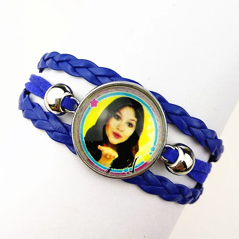 L Jiangzimei1pc, супер поп-певец, соя луна, серебряные кожаные браслеты, I'm moon glass charm, ручная цепочка, браслет для девочек, вечерние, подарок - Окраска металла: L
