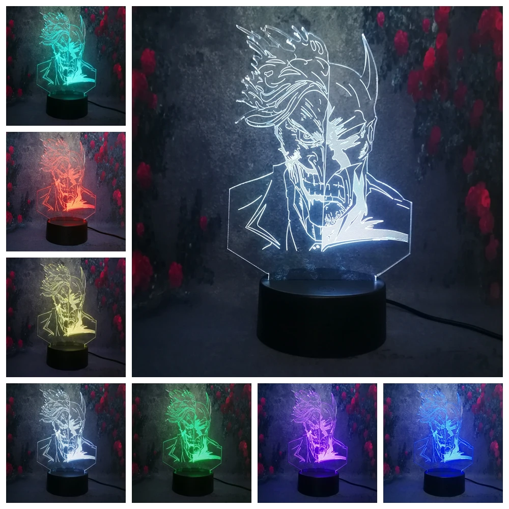 Бесплатная доставка 3D клоун Бэтмен ночник светодиодный Usb пульт дистанционного