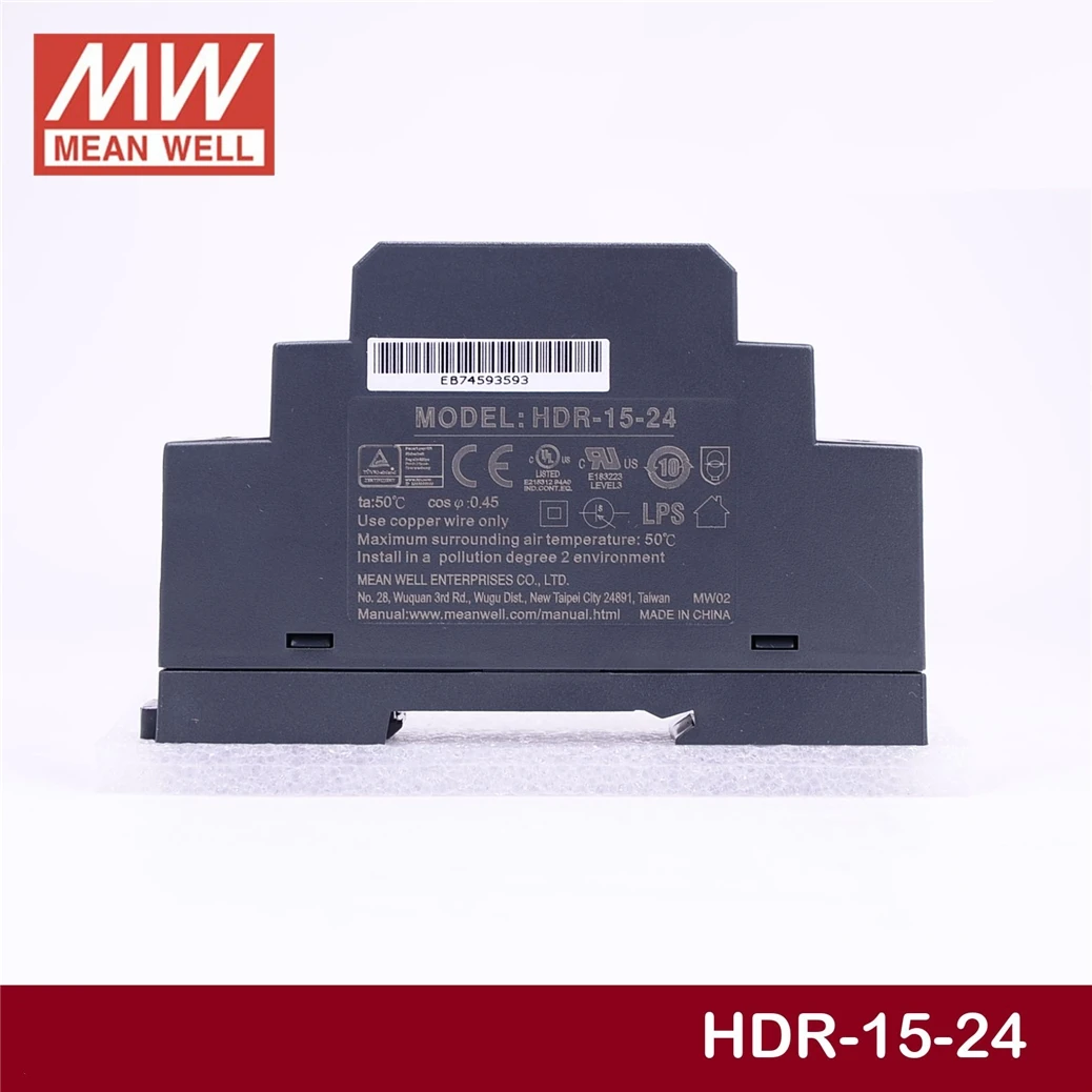 

(Only 11.11)MEAN WELL HDR-15-24 (12Pcs) 24V 0.63A meanwell HDR-15 15W Single Output Industrial DIN Rail Power Supply