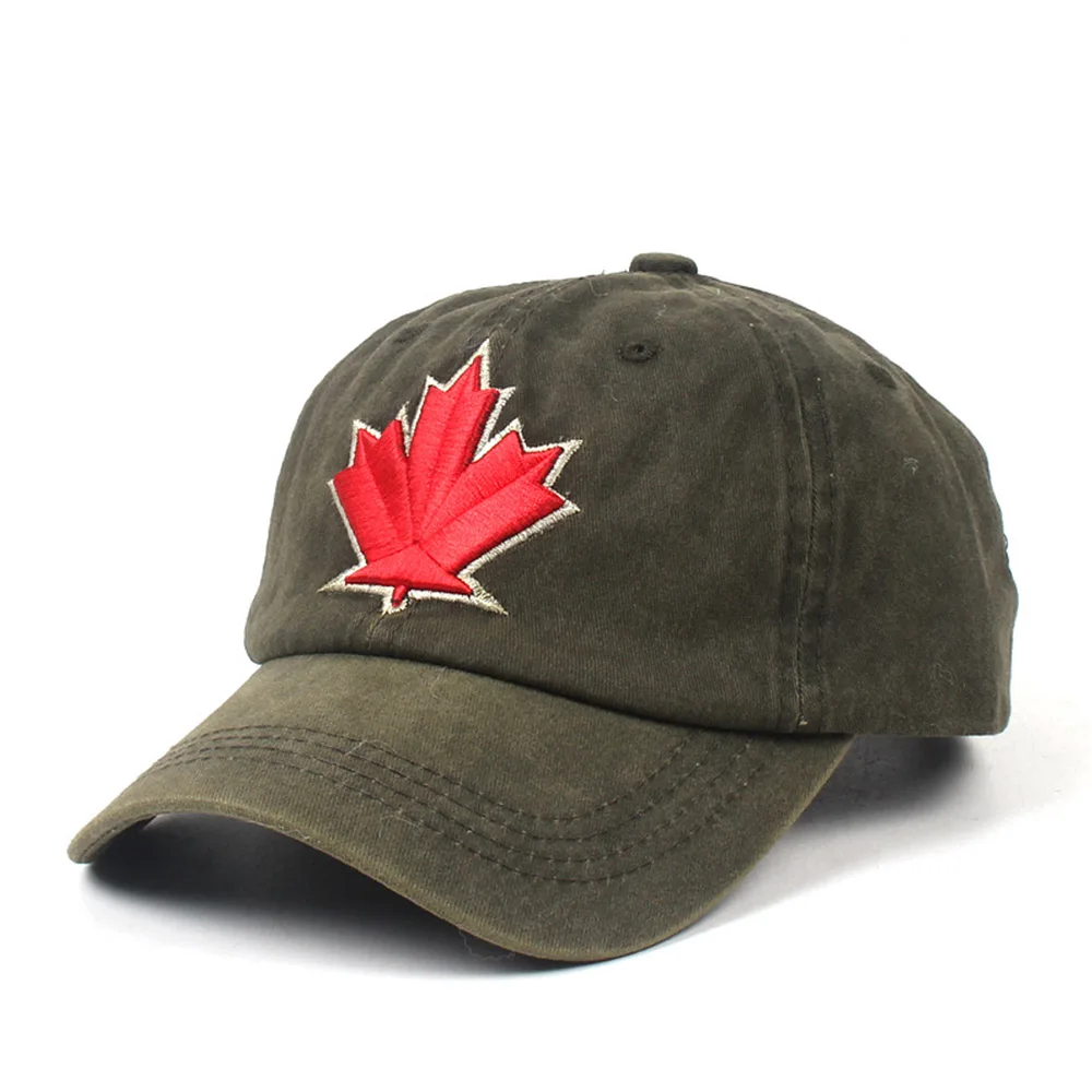 Army Green Canada FS хлопковая зимняя бейсбольная кепка для мужчин и женщин Канада Кленовый лист вышивка на заказ Snapback черная папа шляпа капот Homme - Цвет: Army Green Canada