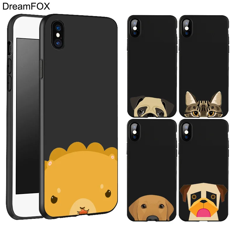 DREAMFOX L053 Funny Cat Dog Black Soft TPU Silicone Case Cover For Apple iPhone 11 Pro XR XS Max X 8 7 6 6S Plus 5 5S 5G SE |