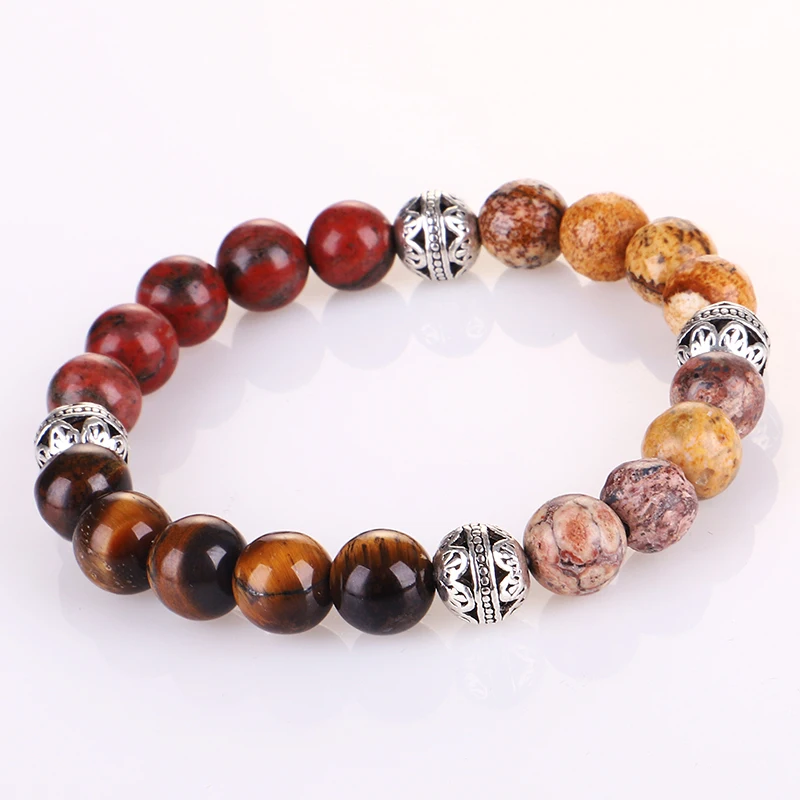 Оригинальный браслет ручной работы искусственные бусины смесь камней планшетов