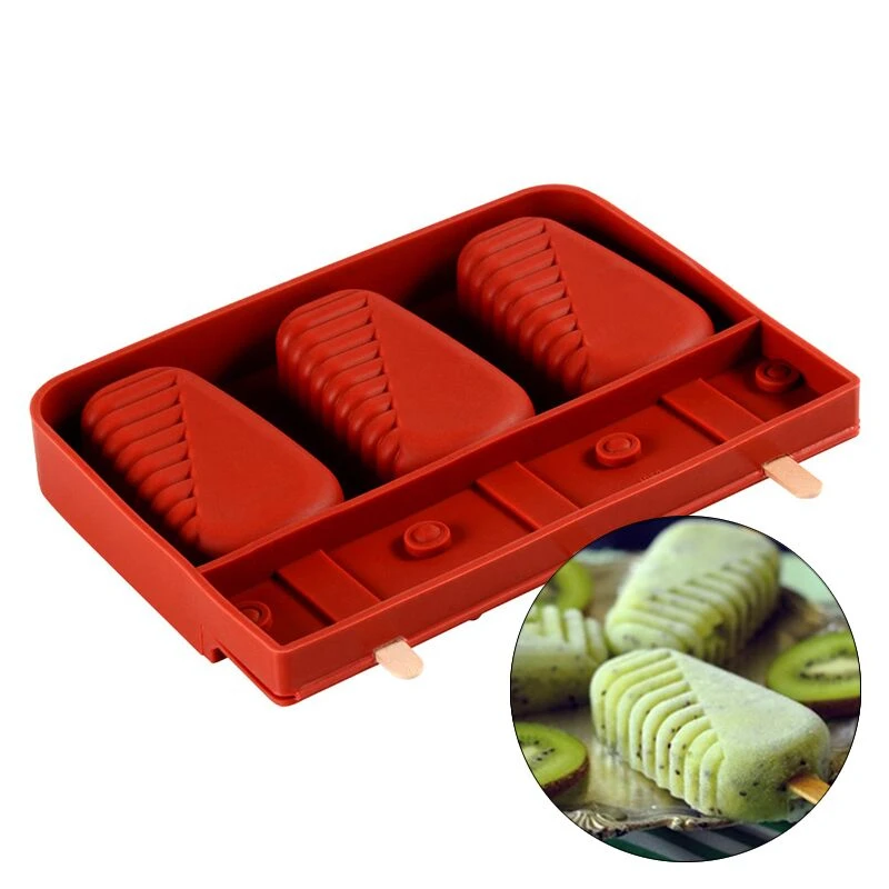 Силиконовые формы 3 полостей половина полосок форма для веселого и оригинального