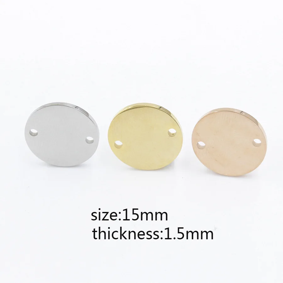 

10pcs Mirror polished 3 Colors Round Pendant Connector Charms Accessories Jewelry Making Necklace Bracelets Charms for Women