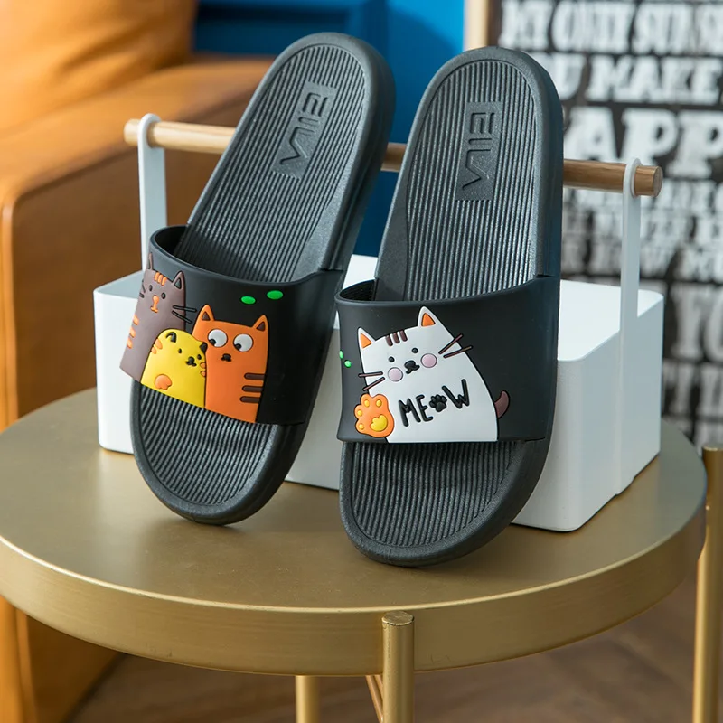 Cartoon Animal Women Summer Slippers Beach Slides Cat Indoor Slip On Sandals Shoes Flip Flops Zapatillas Mujer | Обувь
