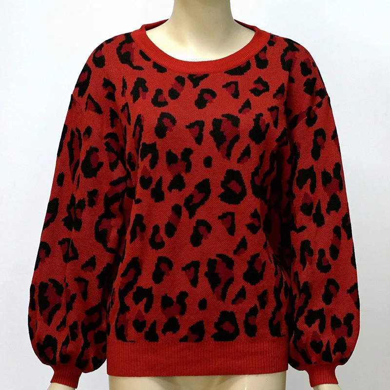 Leopard Print Sweater Women Tops Fashion Shirt Long Sleeve Harajuku Crew Neck Female Streetwear Pullovers Jumper Pull Femme | Женская