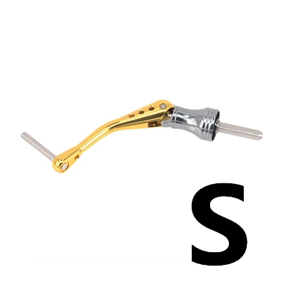 Gold CNC мощная ручка для Shimano Поворотная Ручка Складная мощная ручка для рыбалки спиннинговая катушка сменная ручка - Цвет: Gold
