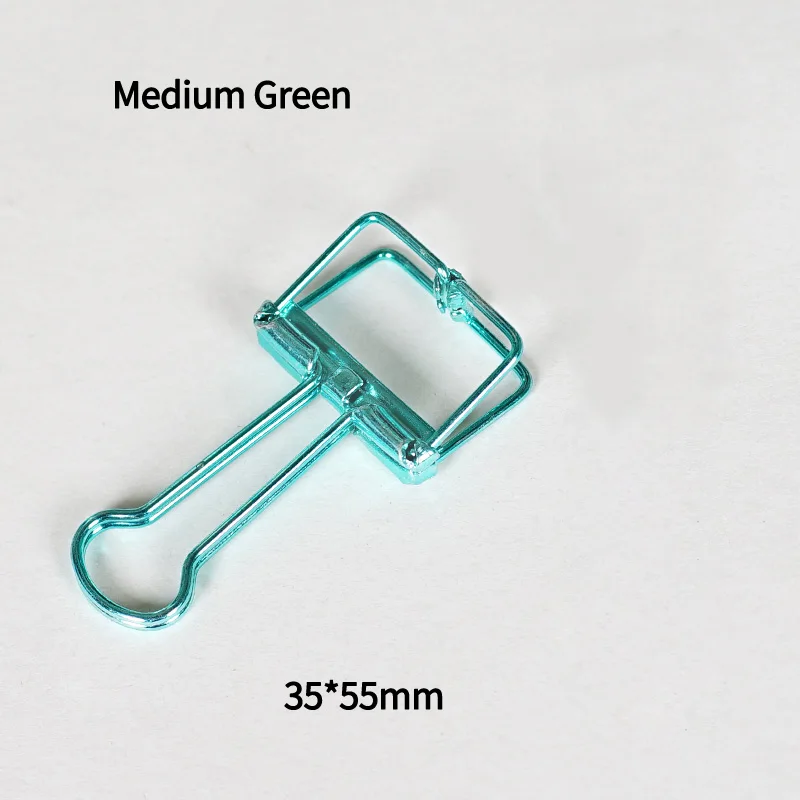 Medium Green 4 шт., милые цветные металлические скрепки Kawaii, скрепки для фото, сообщения, билета, офиса, школы, корейские канцелярские принадлежности - Цвет: Medium Green