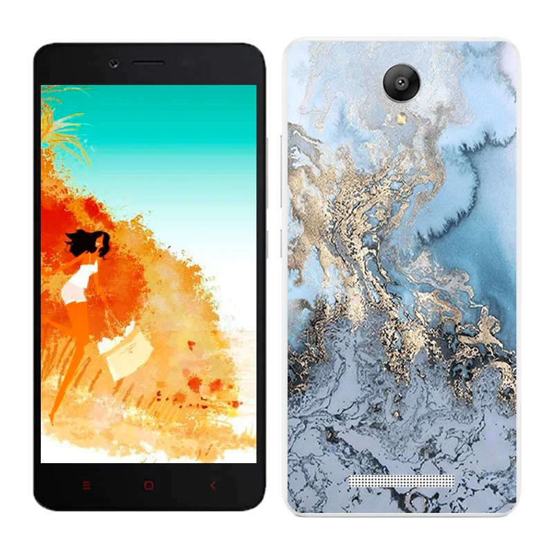 Чехлы для Xiaomi Redmi Note 2, Мягкая силиконовая задняя крышка для телефона Redmi Note2, черный чехол с рисунком Пейзажа для Hongmi Note2