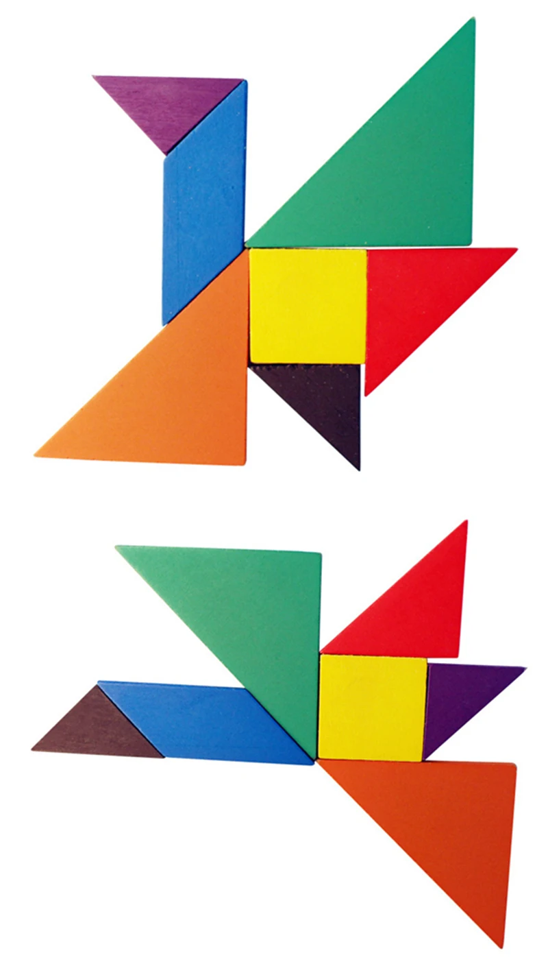 Деревянные Tangram 7 частей головоломки красочный квадрат IQ игры головоломки интеллектуальные Обучающие игрушки для детей