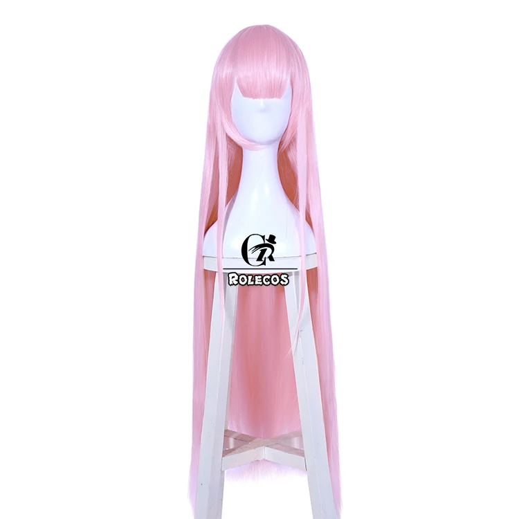 ROLECOS японское аниме Дарлинг на франссе косплей волос Zero Two 02 Косплей головной убор женские длинные розовые волосы 100 см синтетические волосы