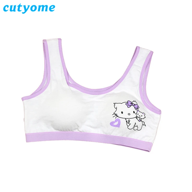 Cutyome/маленькие бюстгальтеры для девочек-подростков, хлопковый Съемный мягкий тонкий спортивный бюстгальтер для детей, комфортное детское нижнее белье для девушек