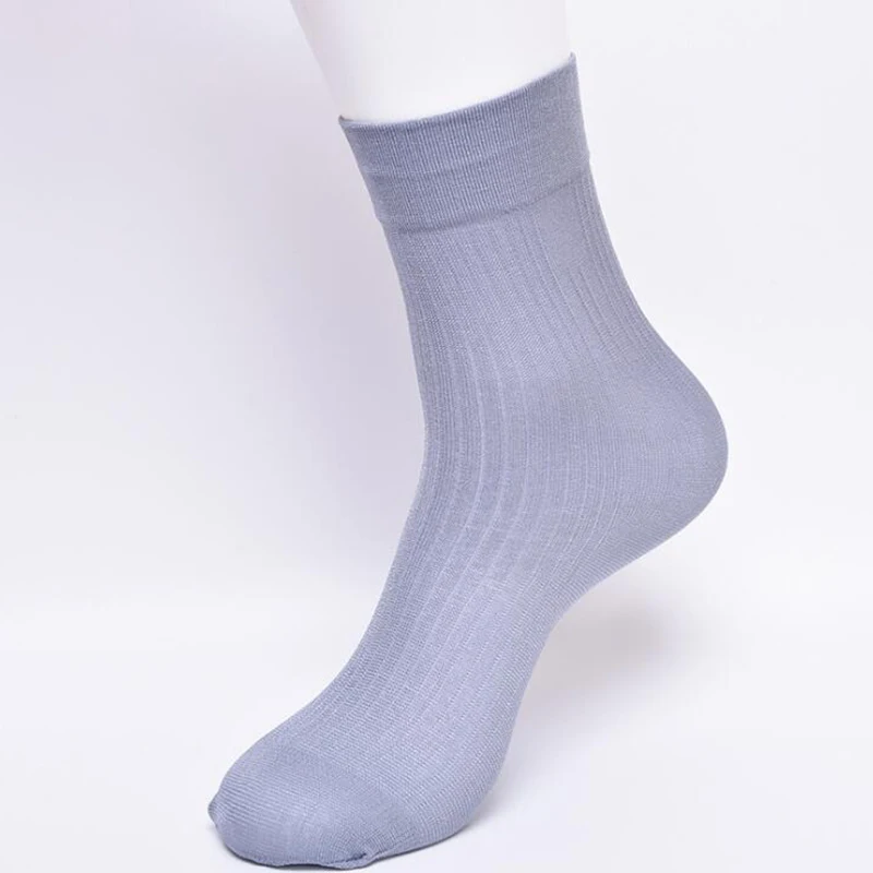 2019 Bamboo Fiber Men's Socks Summer Thin Solid Color Breathable Long Casual Business Soft | Мужская одежда