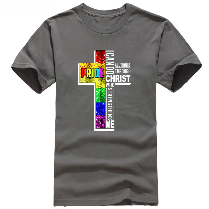 Футболка Gay Pride Lgbt Lgbtq I Can Do All Things сквозная футболка забавная из 100% хлопка harajuku Лето