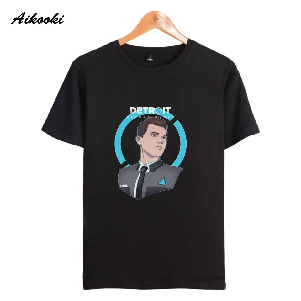 Горячая игра Детройт Geworden Menselijk футболка Mannen/Vrouwen Tee Zomer kateen Ademend 3D Принт футболки