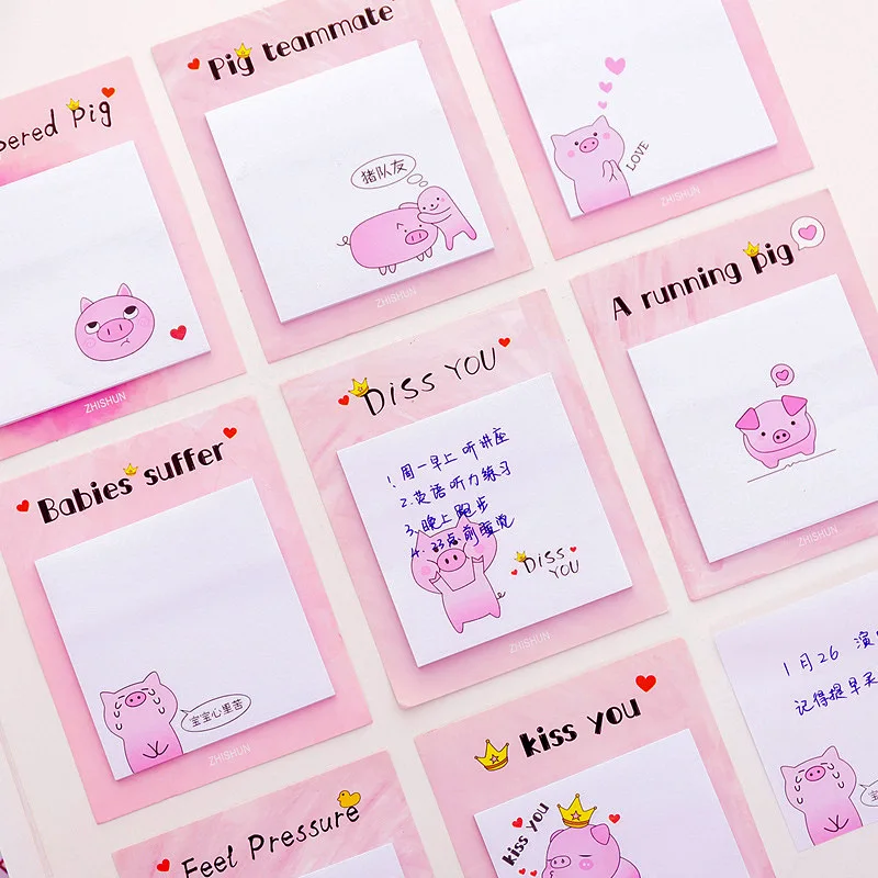 

Pink Pig N Times Memo Pad Sticky Notes Cute Post Bookmark Stationery Label Stickers School Supplies Notepad escolar