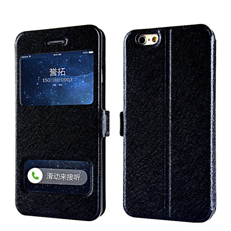 Luxury Smart Front Window View Leather Filp Case for iPhone X Cases Cover Phone 6 6S 7 8 Plus 5 5S 5SE Coque |