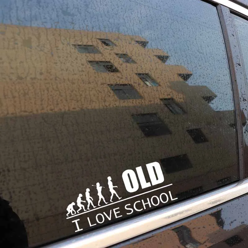 YJZT 13 8 см * 5 4 I LOVE OLD SCHOOL виниловая наклейка на машину Ретро Savage Tribe черный