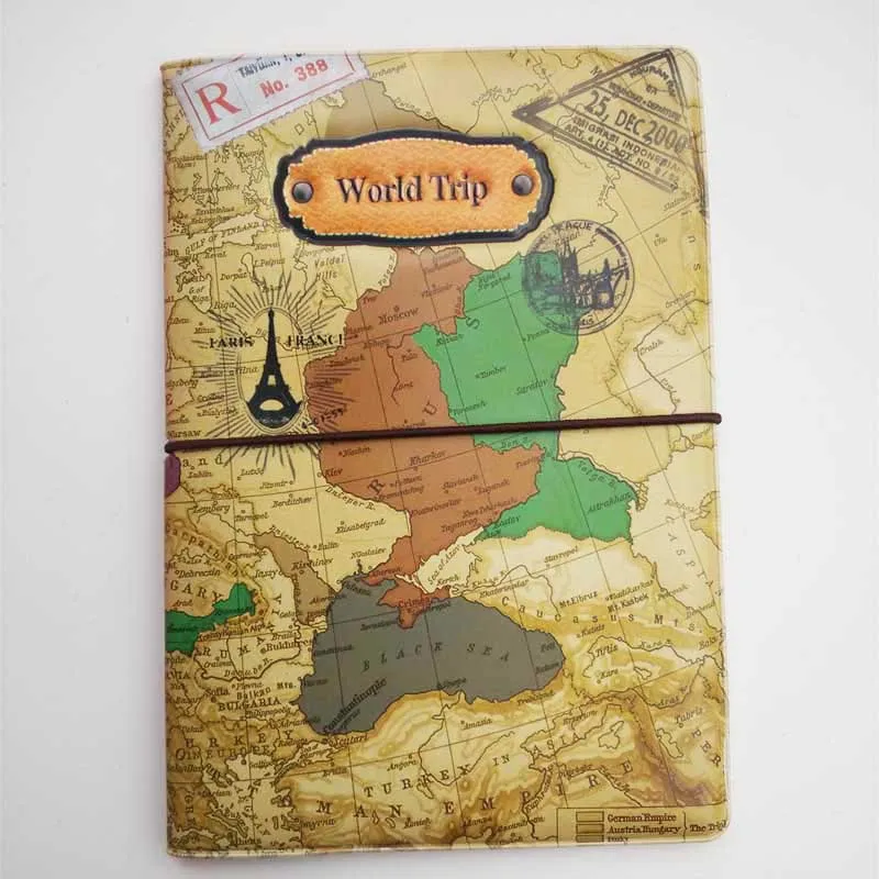 3D дизайн мода мультфильм World Trip Обложка для паспорта ID Кредитная карта сумка ПВХ кожа Обложка для паспорта 14*10 см - Цвет: Brown map 1