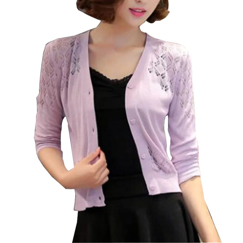 Женский свитер ZY3342 короткий тонкий с вырезом на весну и лето|cardigan thin|female cardiganshort