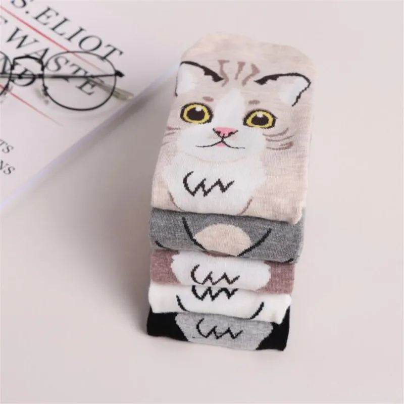 2018 модные носки с героями мультфильмов женские 3D котом и животными в стиле