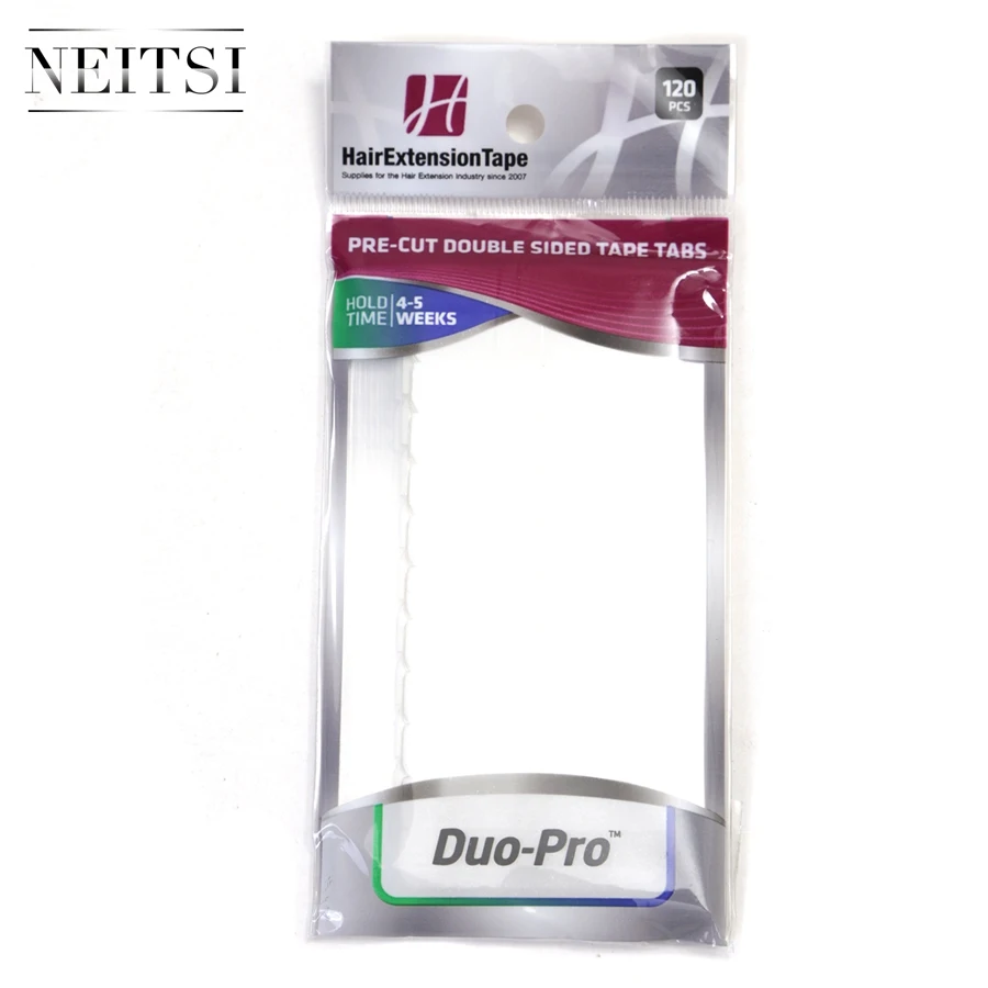 Neitsi 120 Tabs кружева спереди/DUO-PRO/Ультра держать предварительно вырезанную двустороннюю ленту США Скотч для наращивания волос