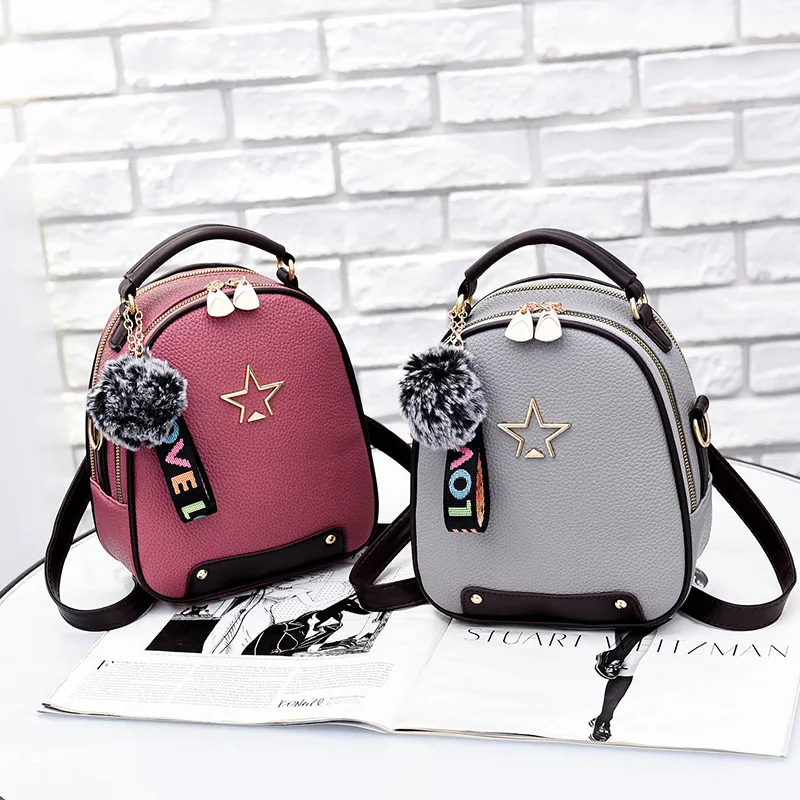 2018 Fashion Women Top-Handle Bags PU Leather Backpacks Girls Student School for Lady Teenagers Travel Female | Багаж и сумки