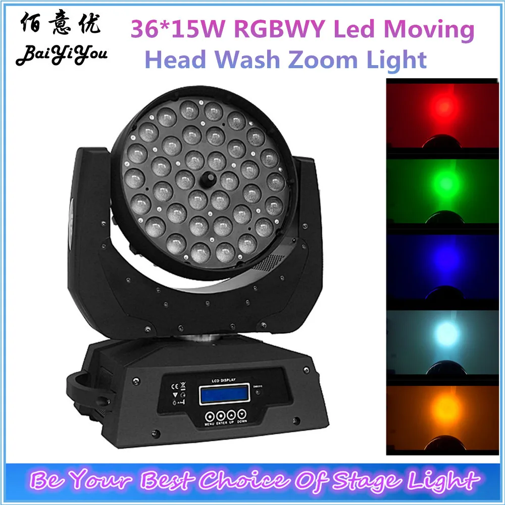 2 шт./лот мытья этапа фон 36 шт. * 15 Вт RGBWA 5In1 Zoom LED движущаяся голова с новой