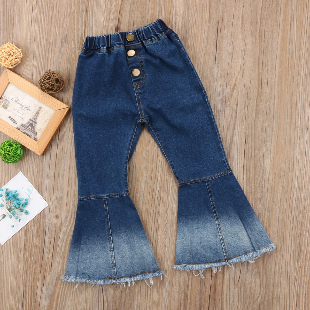 Модные длинные брюки-клеш для маленьких девочек 2018 г. Лидер продаж