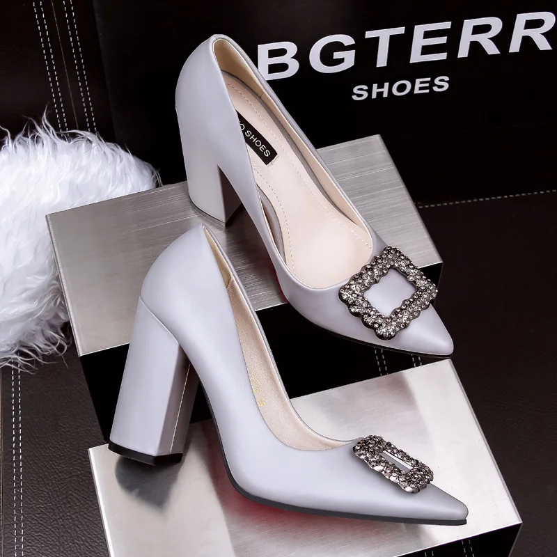 RUIDNEG/Офисная Женская обувь на высоком каблуке 9 5 см с острым носком без шнуровки